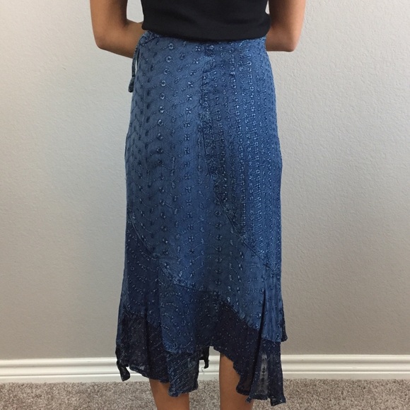 LAST ONE!! Sacred Threads Indigo Denim like Skirt - Picture 4 of 5